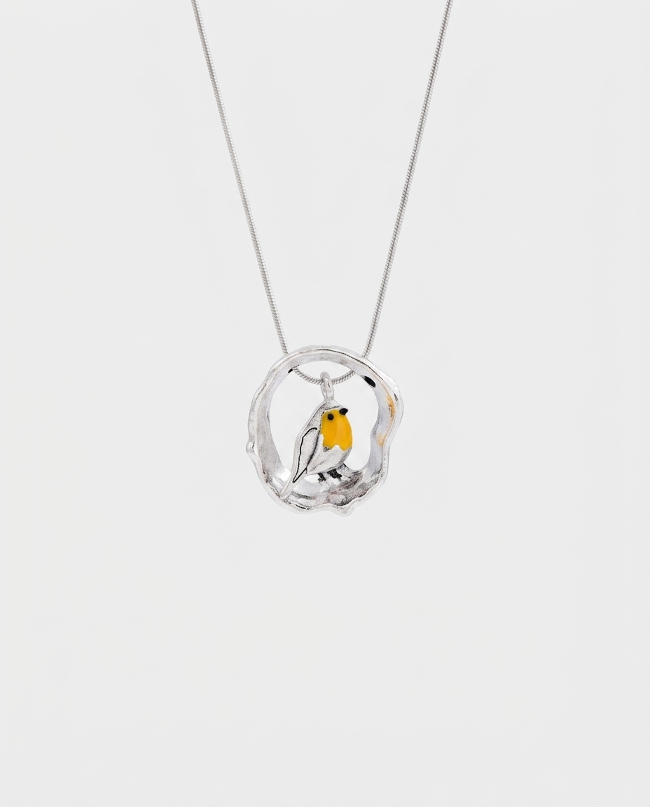 Women’s Silver Robin Bird Necklace - Verity